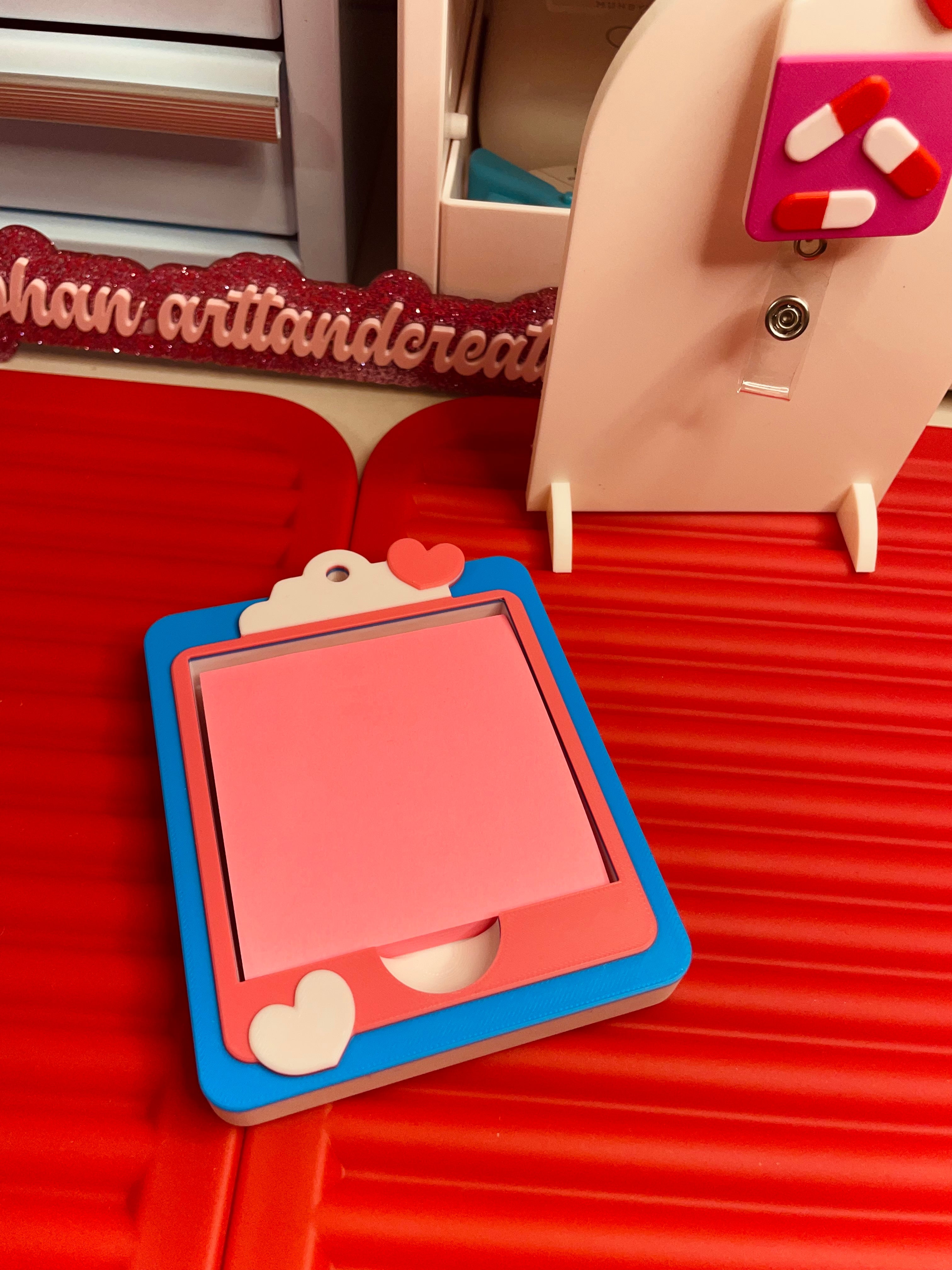 Heart clipboard sticky note holder