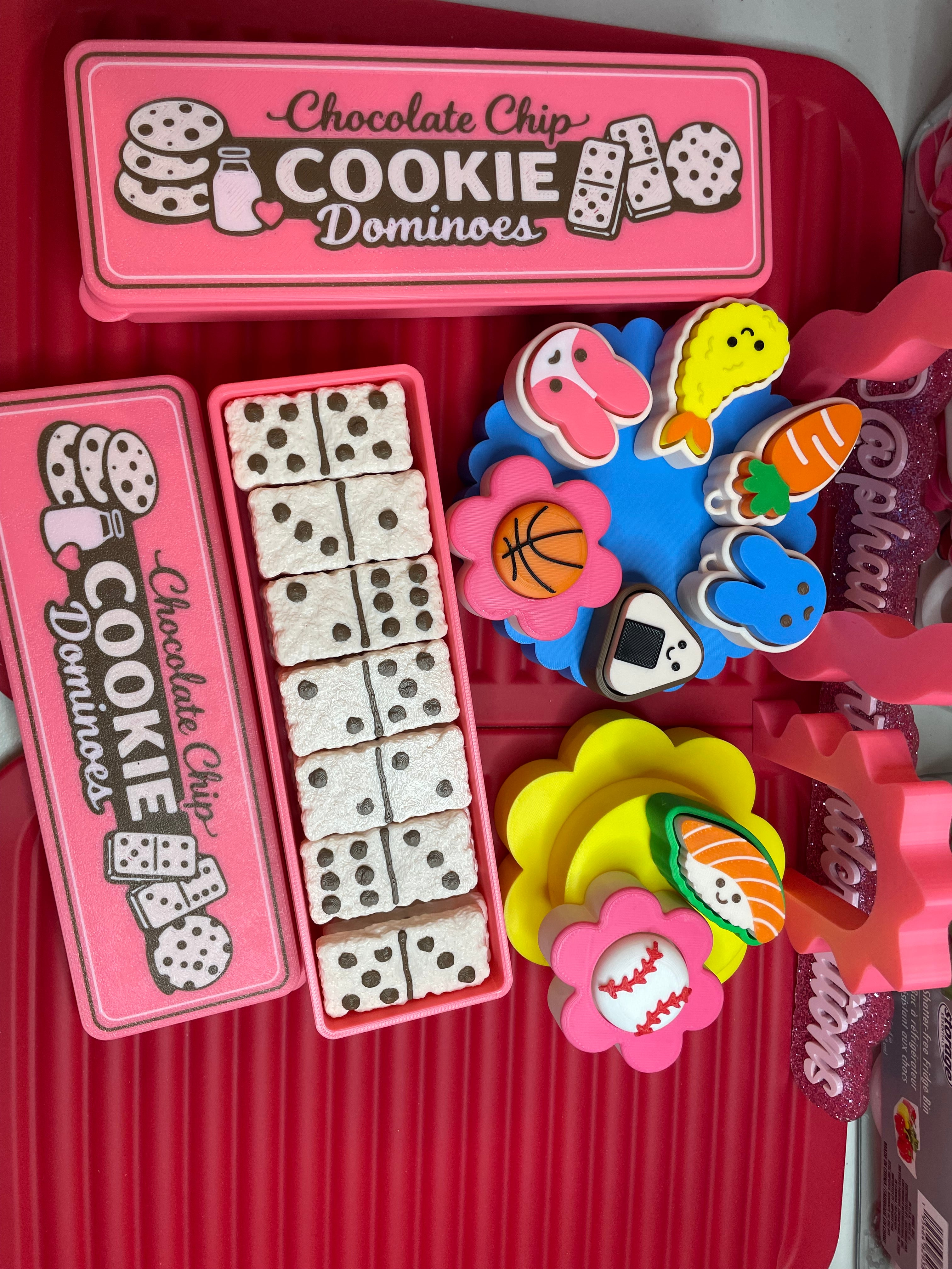 Chocolate chip cookie dominoes