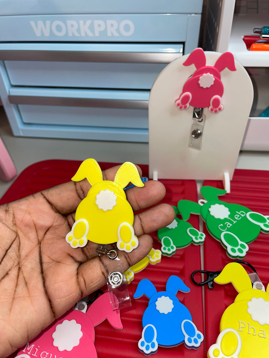 Bunny butt reel badge holder