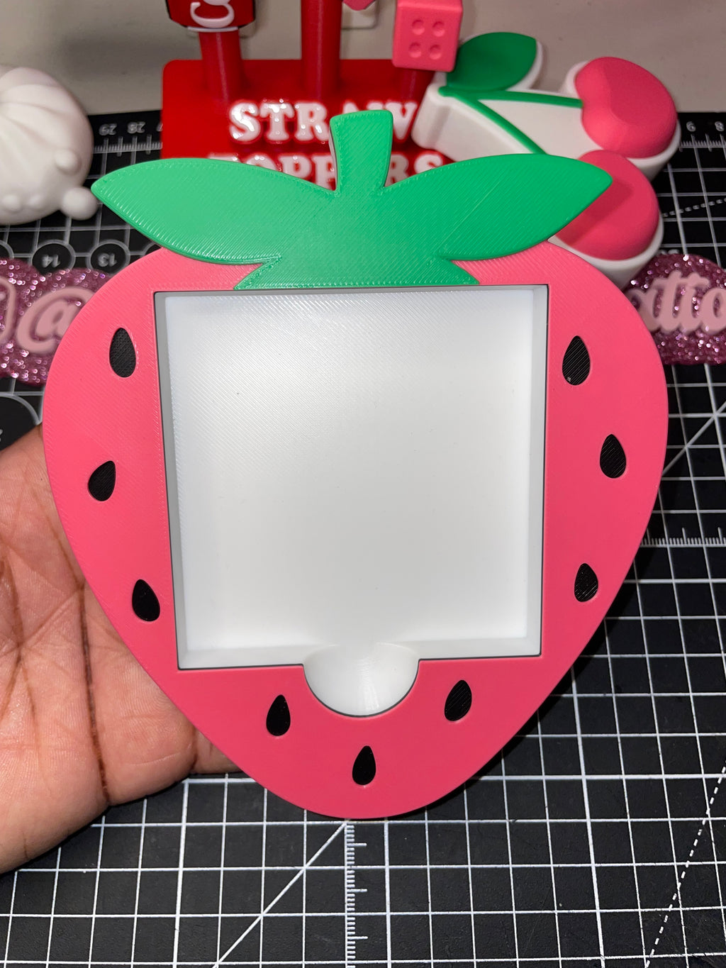 Strawberry sticky note holder