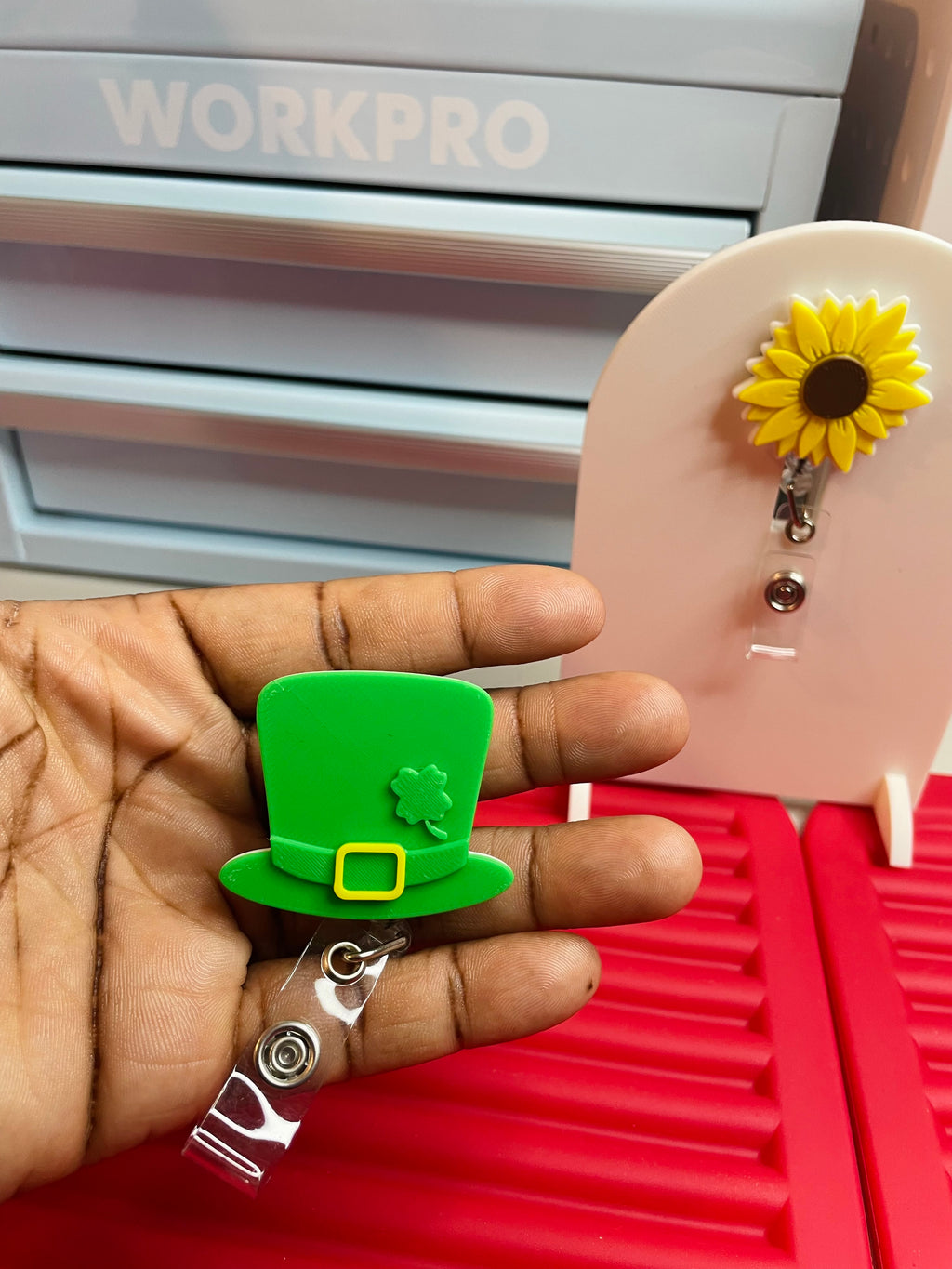 Lucky hat reel badge holder