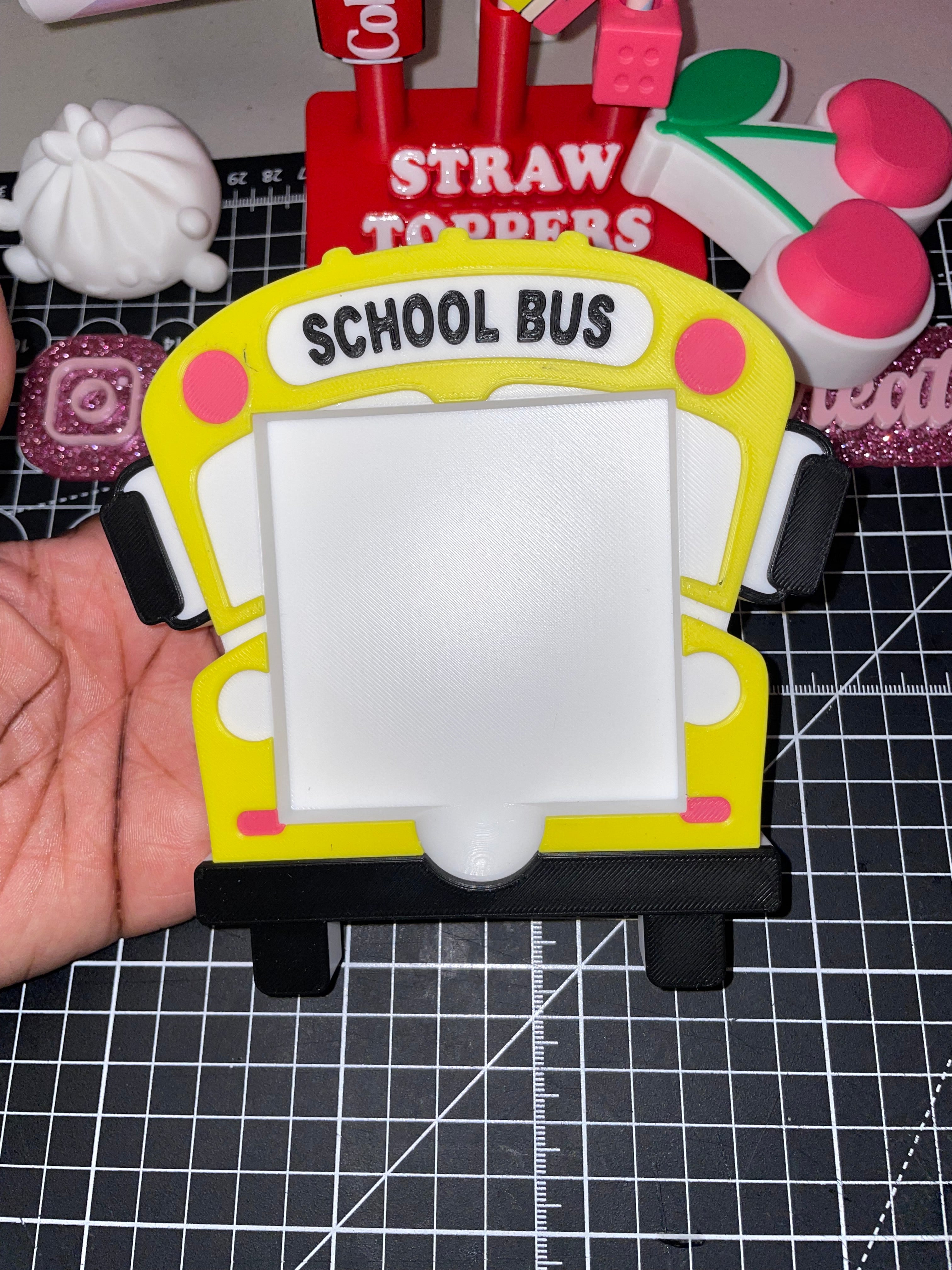 School bus sticky note holder