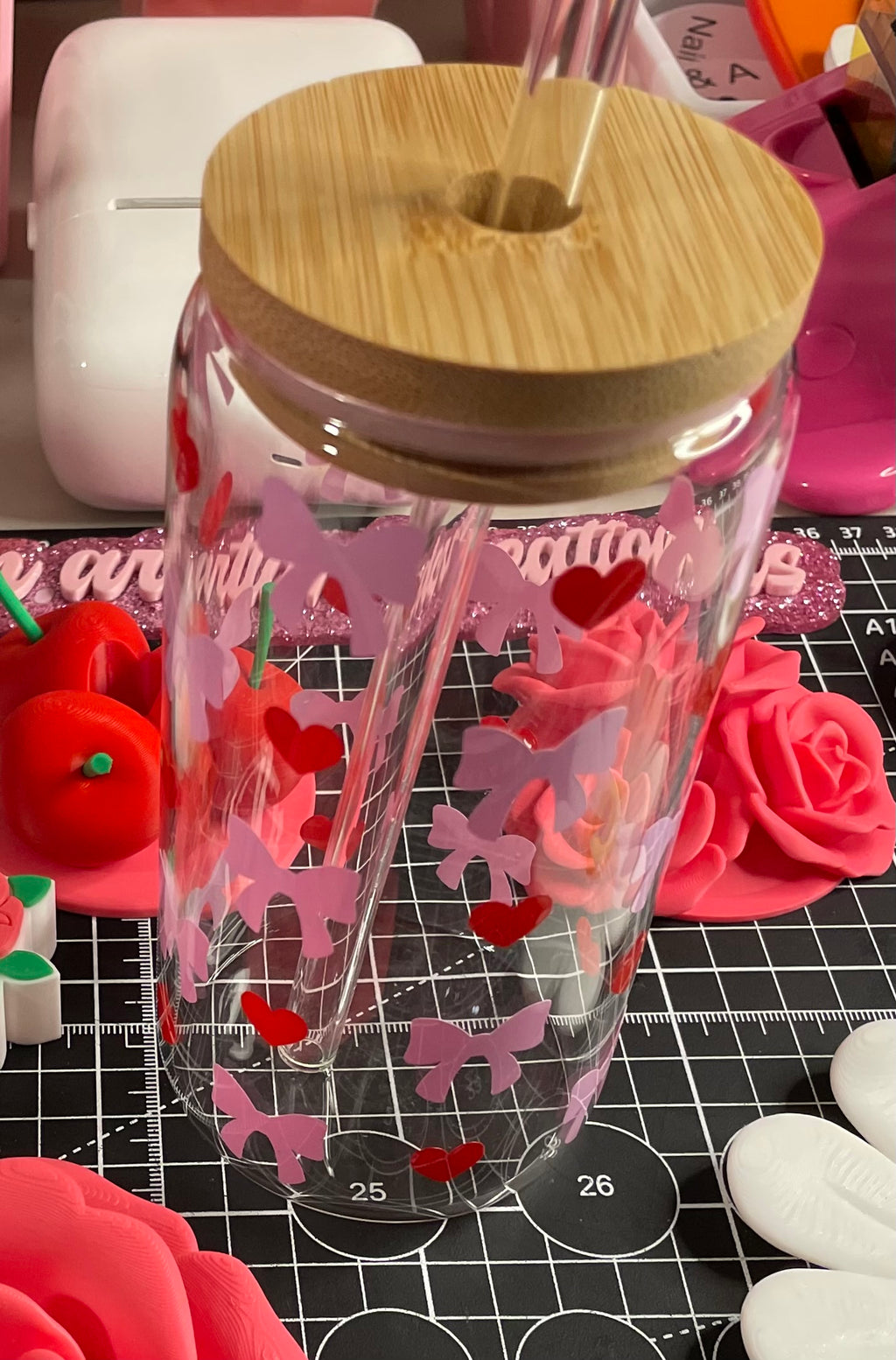 16oz roses lid topper