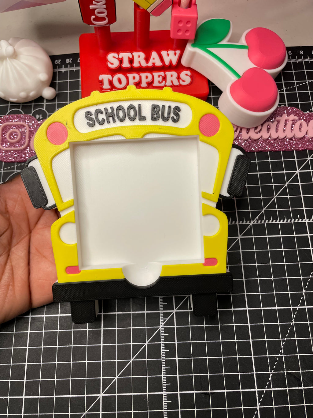 School bus sticky note holder