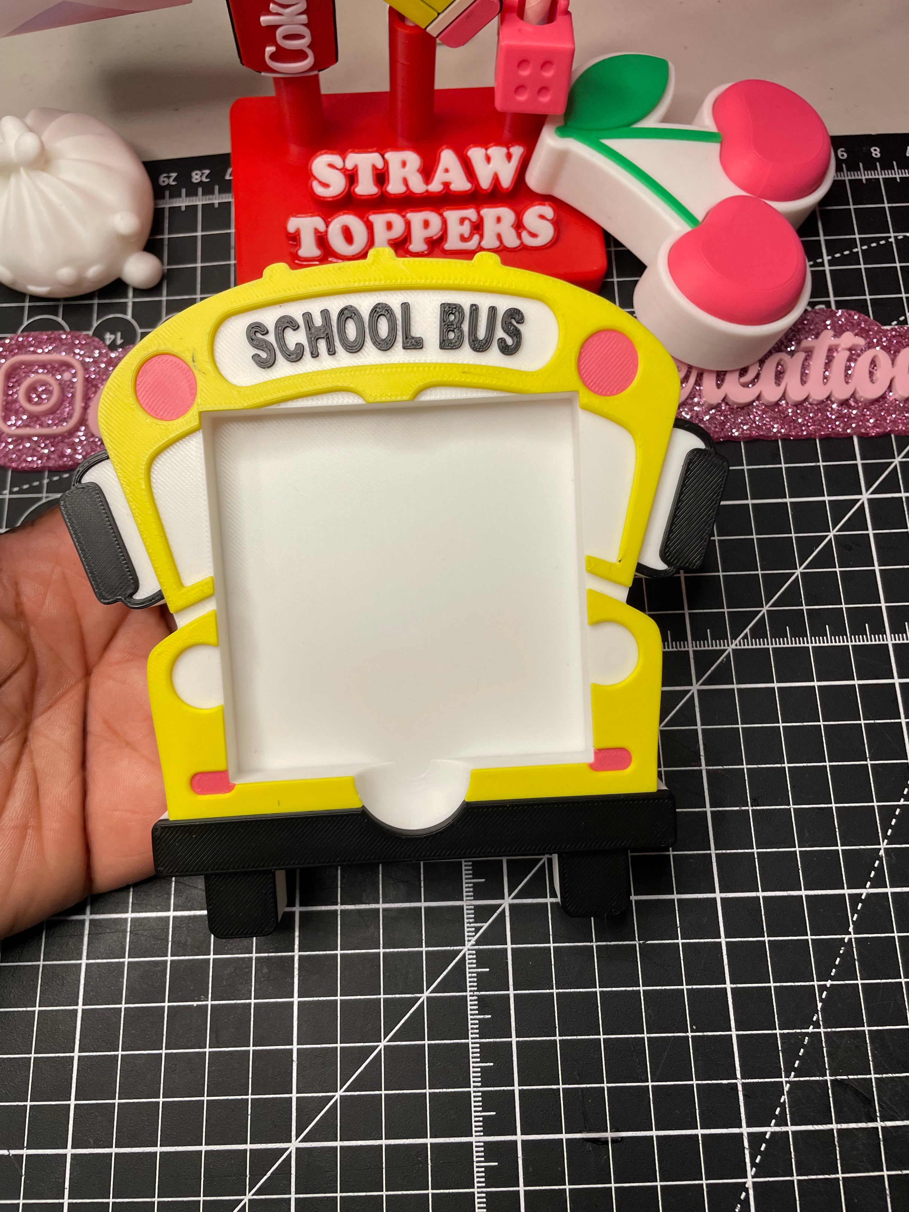 School bus sticky note holder