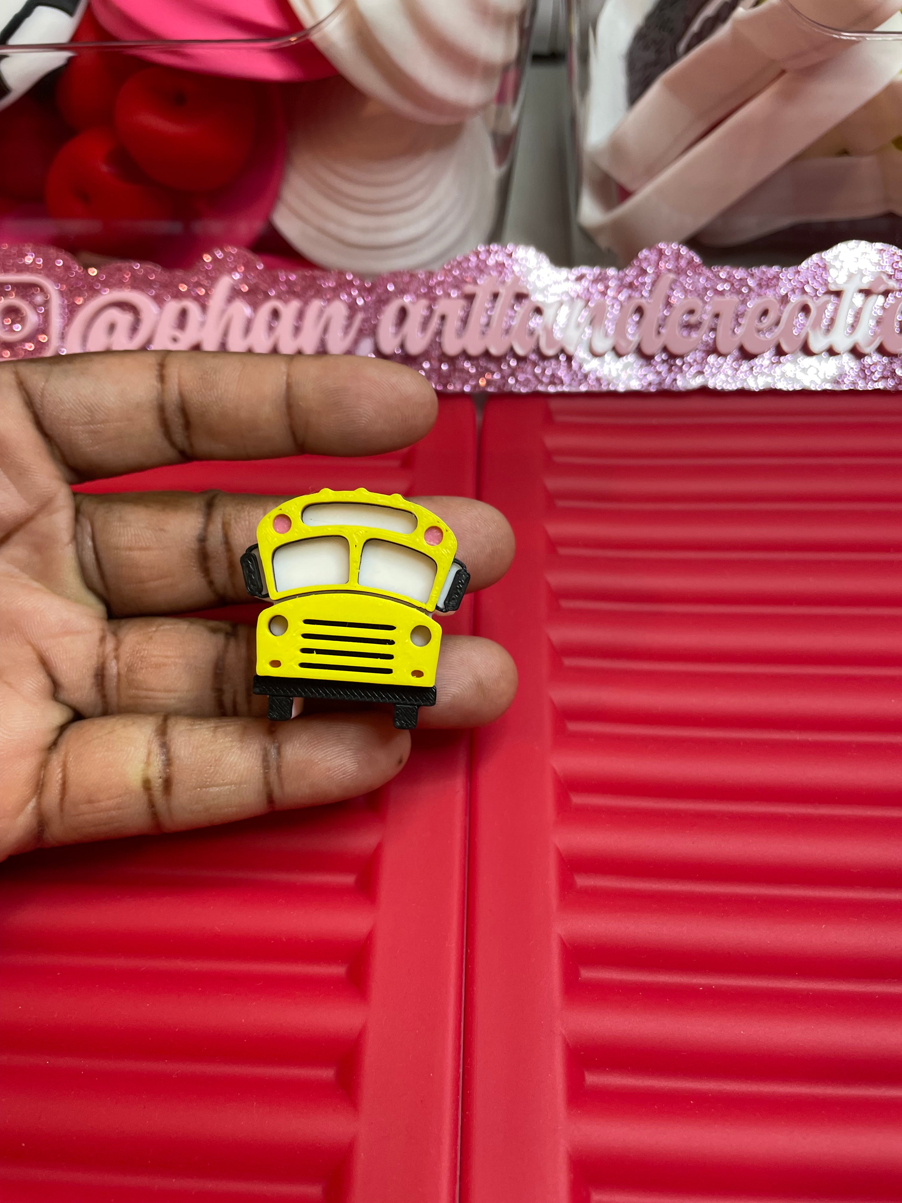 School bus straw topper