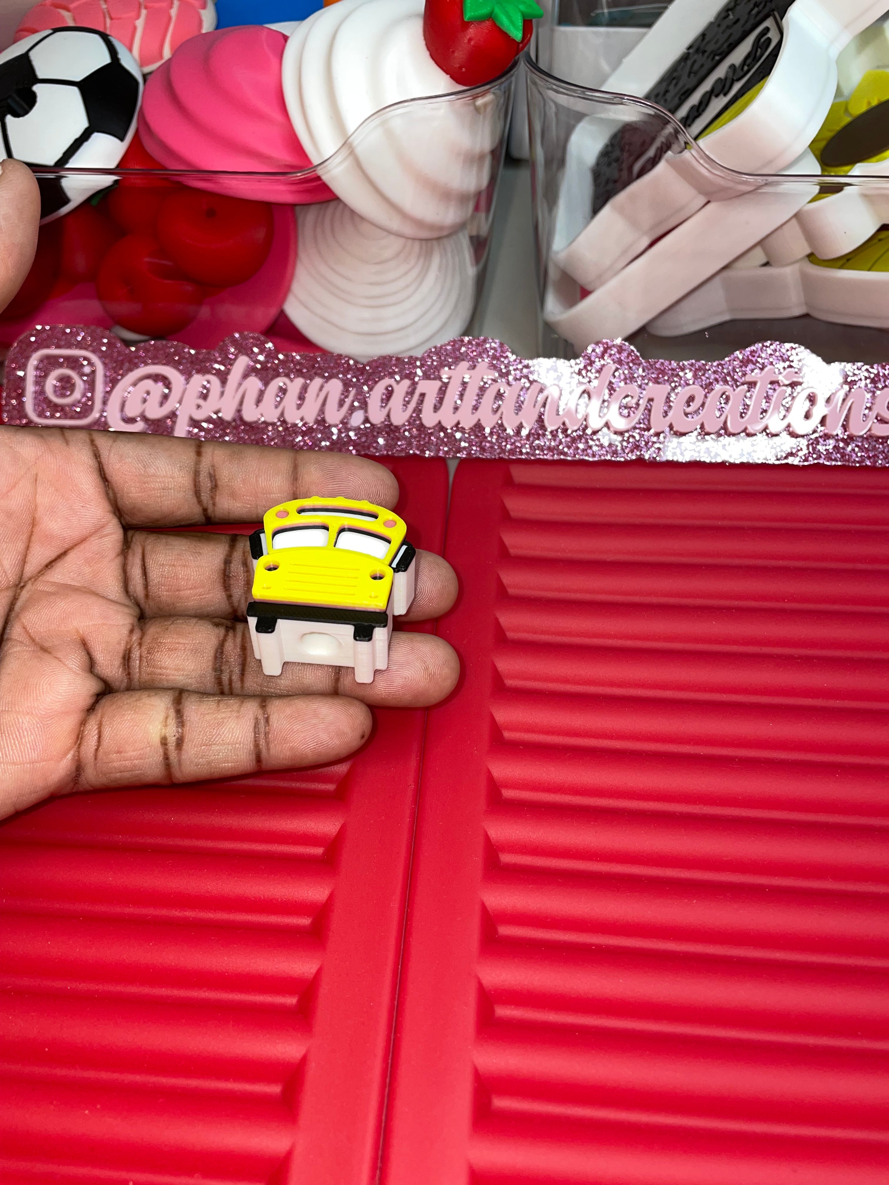 School bus straw topper