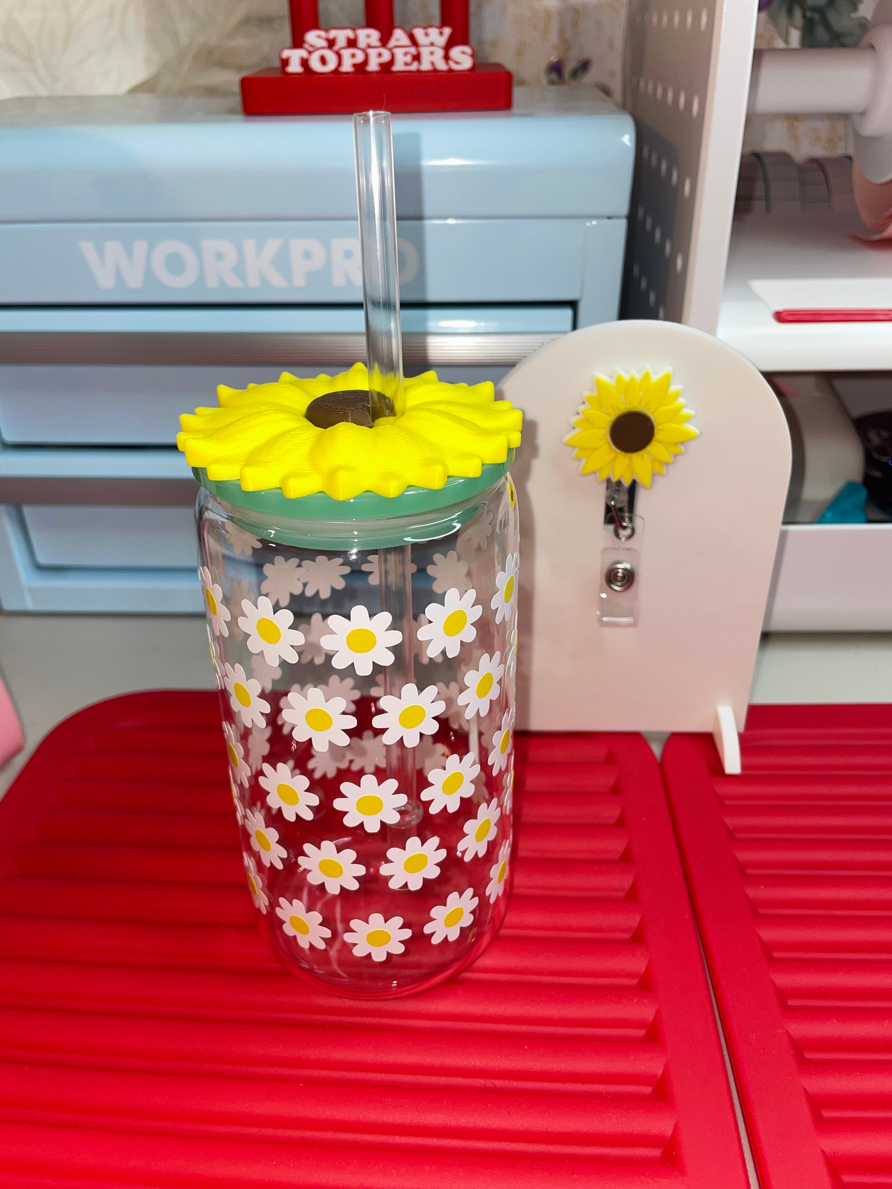 16oz sunflower lid topper