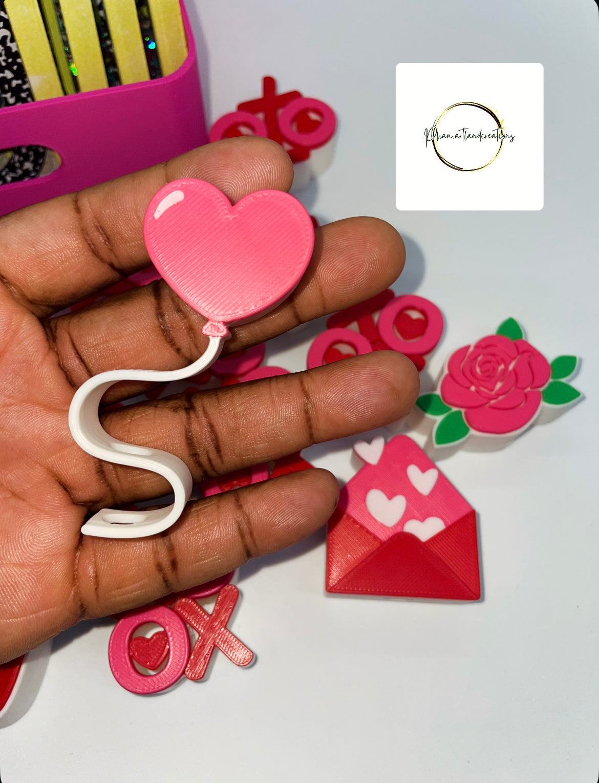 Balloon Heart Straw Topper