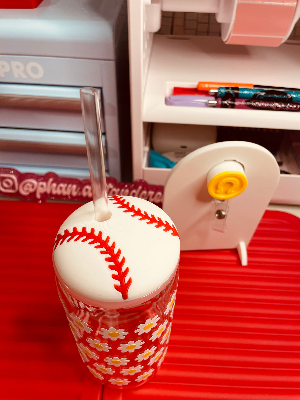 16oz Baseball lid topper