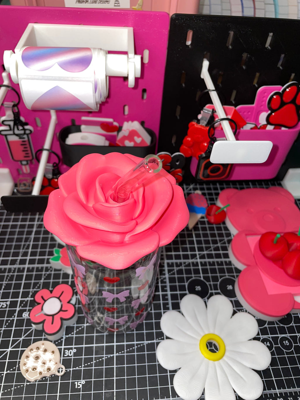 16oz rose lid topper