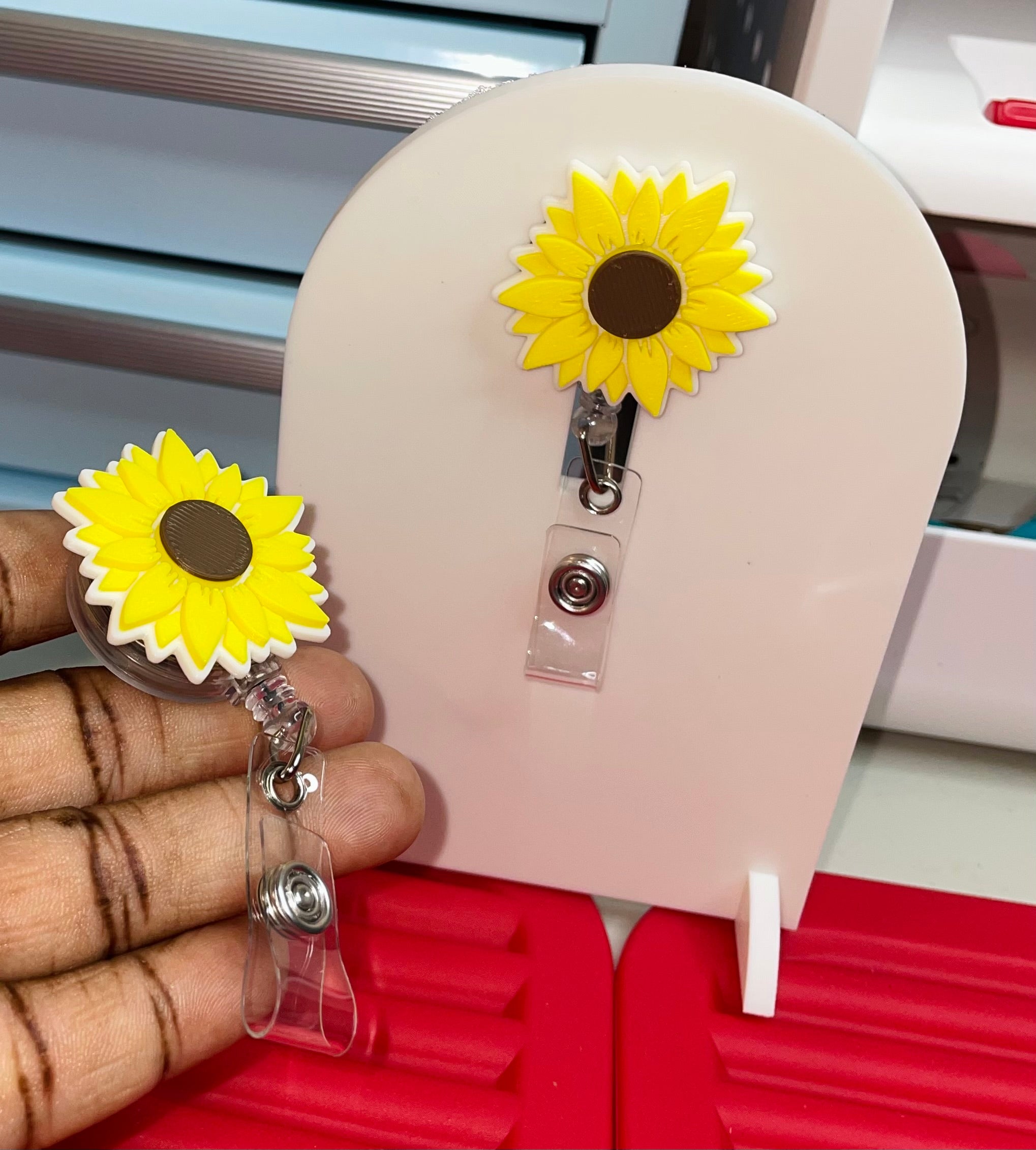 Sunflower reel badge holder
