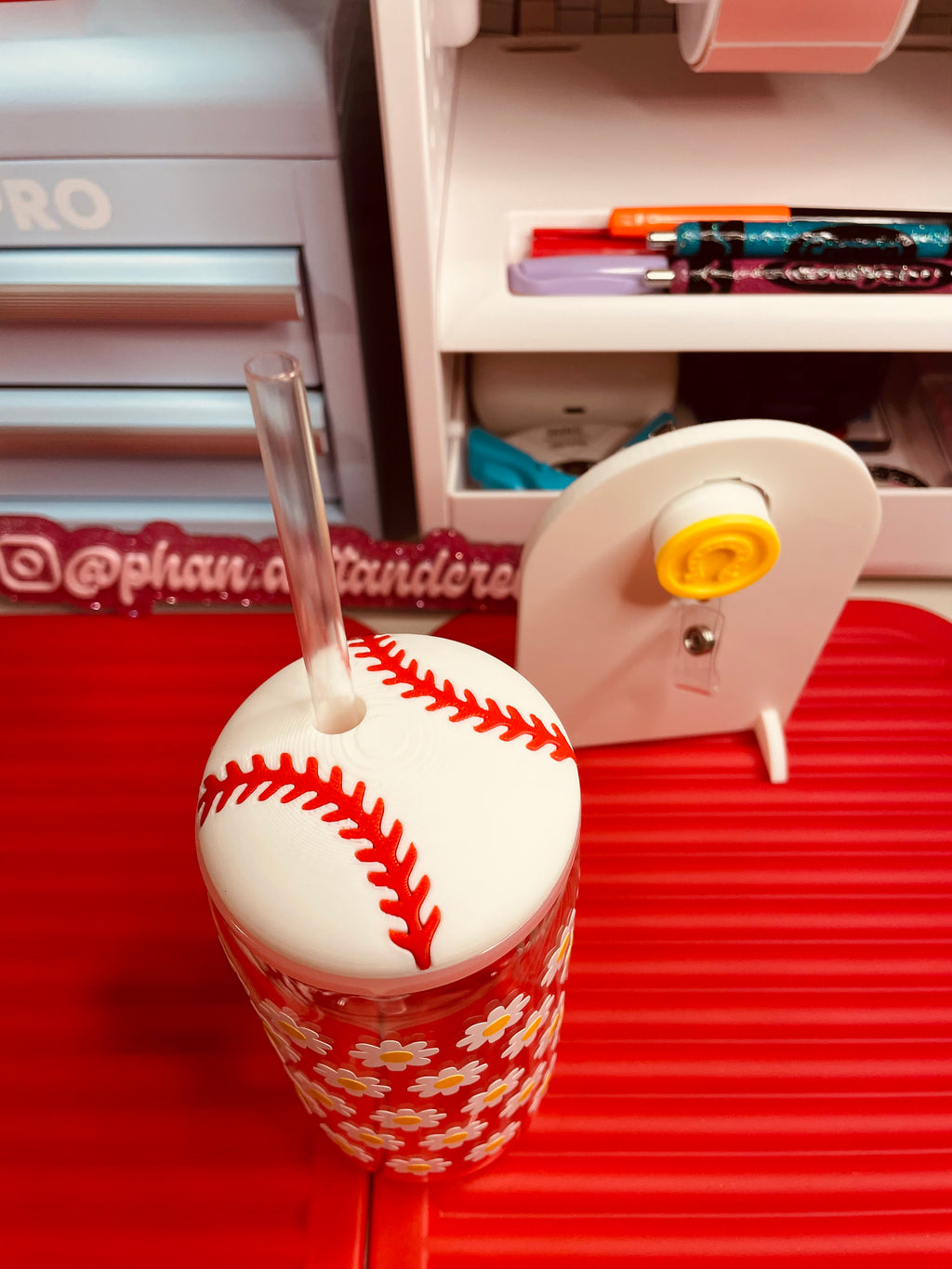 16oz Baseball lid topper