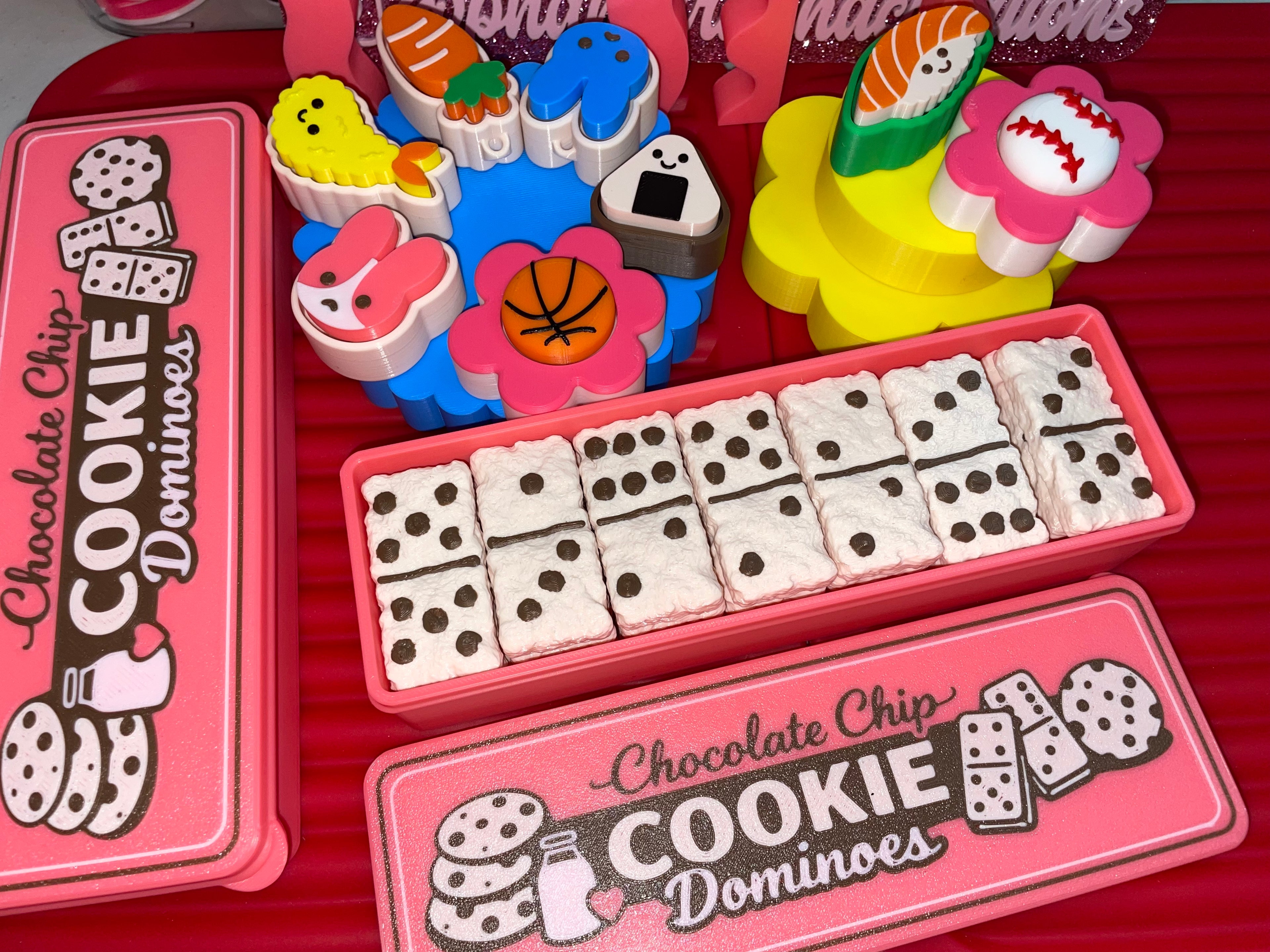 Chocolate chip cookie dominoes