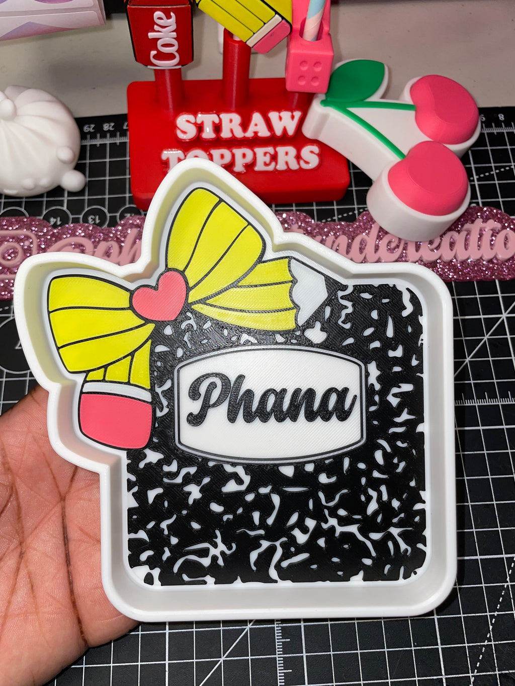 Pencil bow personalized Composition tray