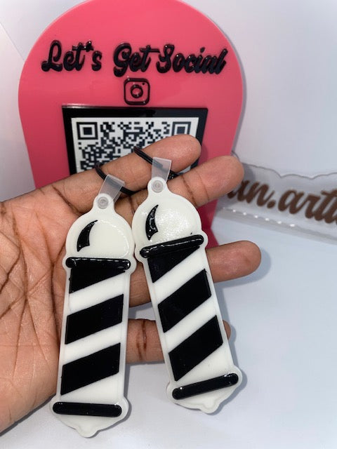 Barber Pole NFC Keychain