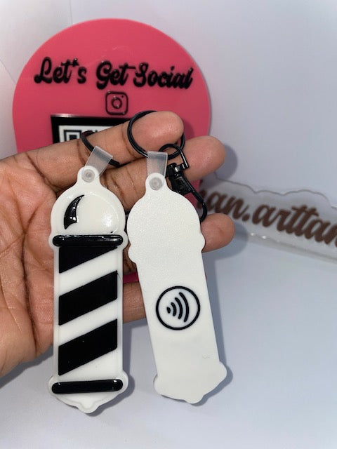 Barber Pole NFC Keychain