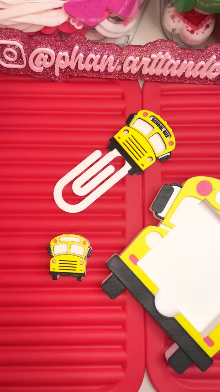 School bus straw topper